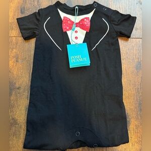 Posh Peanut Tuxedo Romper | 3-6 months